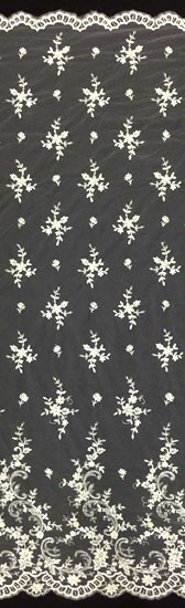 Gyöngyözött tüll csipke - IVORY (Elef�ntcsontsz�n�) 